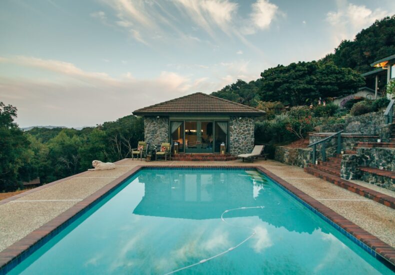swimming pool on mountain