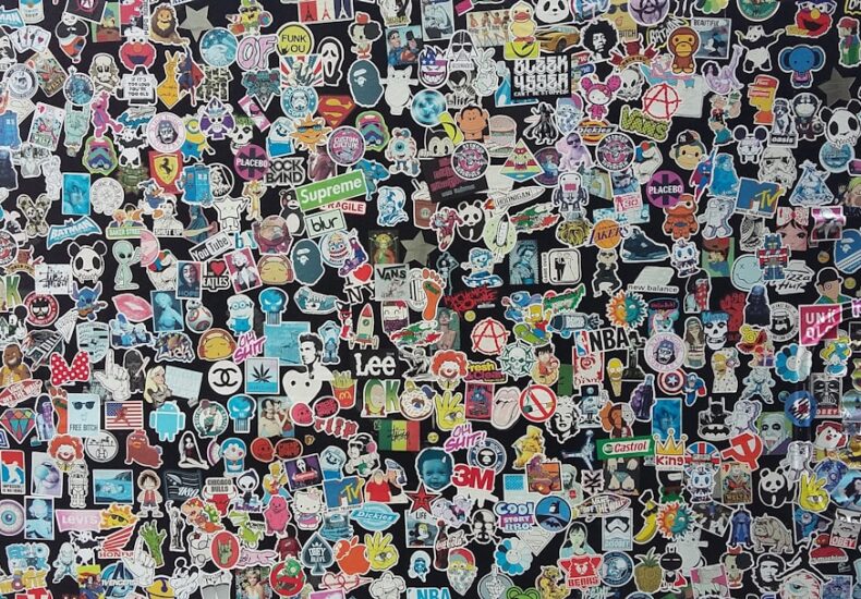 assorted-color sticker collection