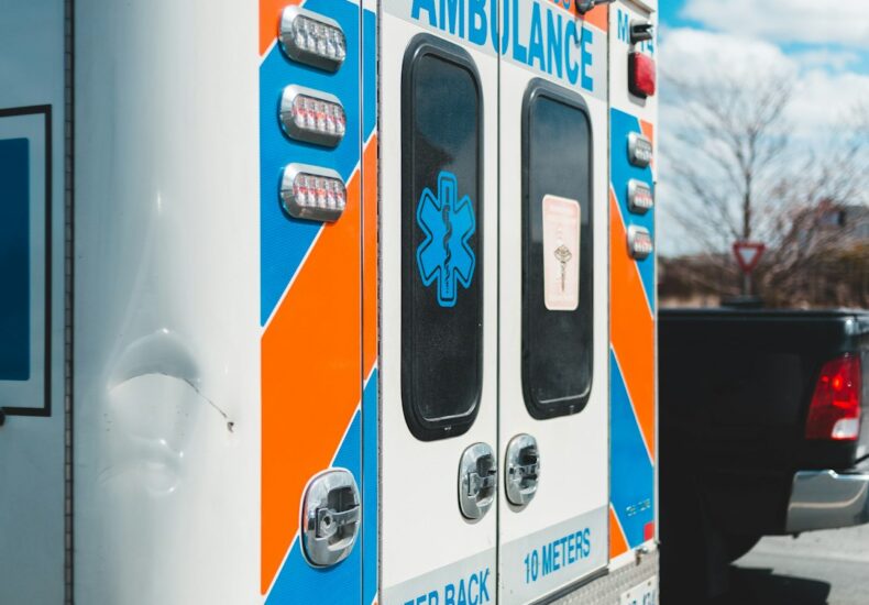 white red and blue van