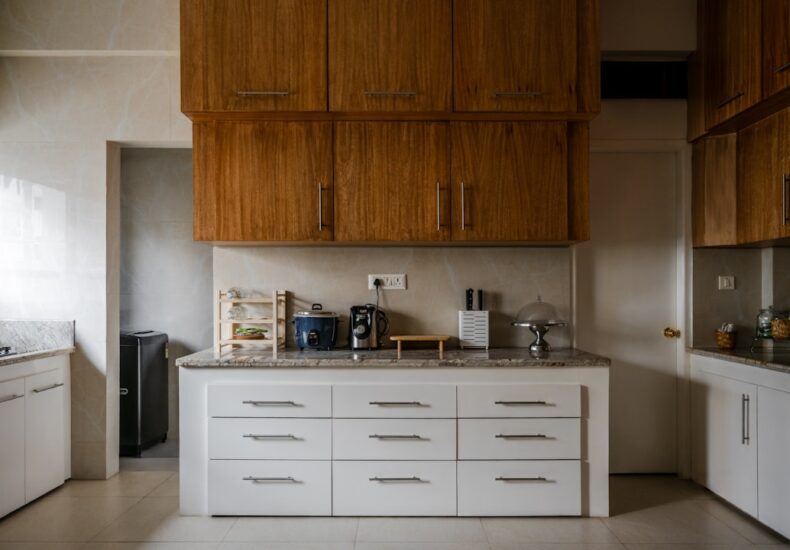 a kitchen filled with lots of counter top space