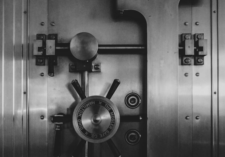 black and silver door knob