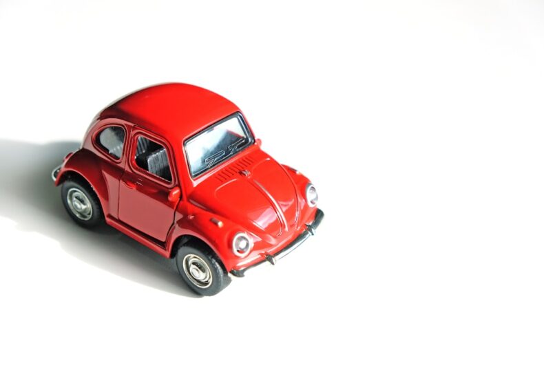 red coupe die-cast model