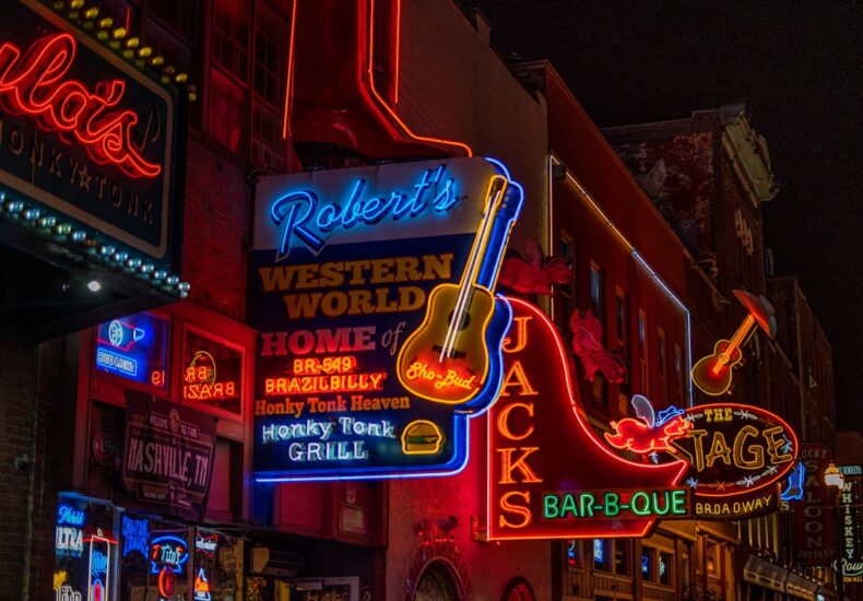 red and yellow led signage