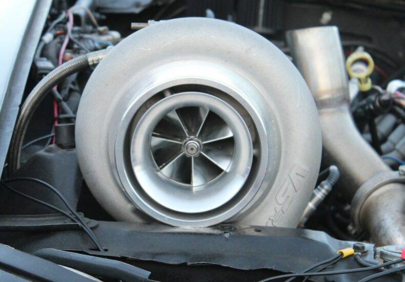 a car with a large tire