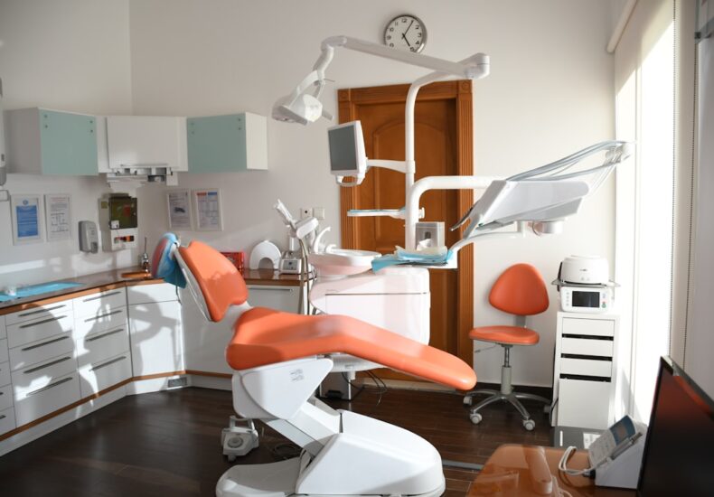 red and white massage chair